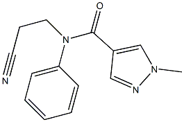 N-(2-cyanoethyl)-1-methyl-N-phenyl-1H-pyrazole-4-carboxamide,,结构式