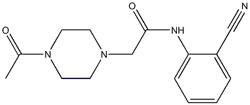 N-(2-cyanophenyl)-2-(4-acetylpiperazin-1-yl)acetamide,,结构式