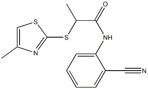 N-(2-cyanophenyl)-2-[(4-methyl-1,3-thiazol-2-yl)sulfanyl]propanamide Structure
