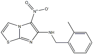 N-(2-methylbenzyl)-5-nitroimidazo[2,1-b][1,3]thiazol-6-amine,,结构式