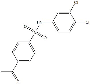 N-(3,4-dichlorophenyl)-4-acetylbenzene-1-sulfonamide 化学構造式