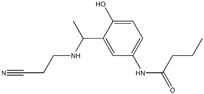 N-(3-{1-[(2-cyanoethyl)amino]ethyl}-4-hydroxyphenyl)butanamide,,结构式