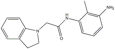 N-(3-amino-2-methylphenyl)-2-(2,3-dihydro-1H-indol-1-yl)acetamide,,结构式