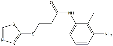 N-(3-amino-2-methylphenyl)-3-(1,3,4-thiadiazol-2-ylsulfanyl)propanamide,,结构式