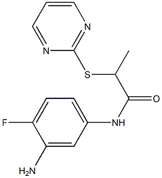 N-(3-amino-4-fluorophenyl)-2-(pyrimidin-2-ylsulfanyl)propanamide Structure