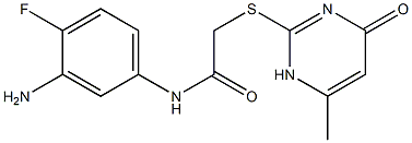 N-(3-amino-4-fluorophenyl)-2-[(6-methyl-4-oxo-1,4-dihydropyrimidin-2-yl)sulfanyl]acetamide Struktur