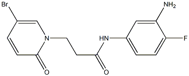 N-(3-amino-4-fluorophenyl)-3-(5-bromo-2-oxo-1,2-dihydropyridin-1-yl)propanamide Struktur