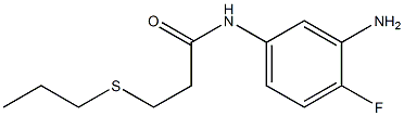 N-(3-amino-4-fluorophenyl)-3-(propylsulfanyl)propanamide 化学構造式