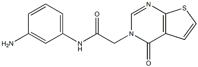 N-(3-aminophenyl)-2-{4-oxo-3H,4H-thieno[2,3-d]pyrimidin-3-yl}acetamide,,结构式