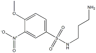 N-(3-aminopropyl)-4-methoxy-3-nitrobenzene-1-sulfonamide 化学構造式