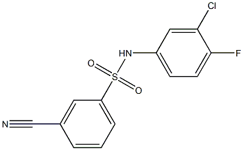 N-(3-chloro-4-fluorophenyl)-3-cyanobenzene-1-sulfonamide 结构式