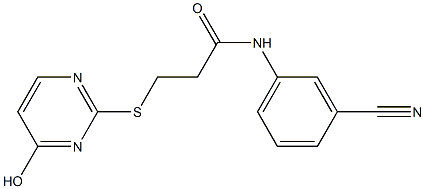 N-(3-cyanophenyl)-3-[(4-hydroxypyrimidin-2-yl)sulfanyl]propanamide,,结构式