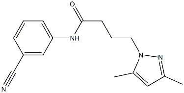 N-(3-cyanophenyl)-4-(3,5-dimethyl-1H-pyrazol-1-yl)butanamide Structure