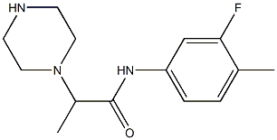 N-(3-fluoro-4-methylphenyl)-2-(piperazin-1-yl)propanamide Structure