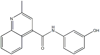 N-(3-hydroxyphenyl)-2-methylquinoline-4-carboxamide 化学構造式