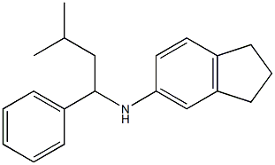 N-(3-methyl-1-phenylbutyl)-2,3-dihydro-1H-inden-5-amine 化学構造式