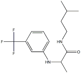 N-(3-methylbutyl)-2-{[3-(trifluoromethyl)phenyl]amino}propanamide 化学構造式