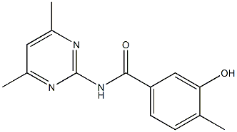 N-(4,6-dimethylpyrimidin-2-yl)-3-hydroxy-4-methylbenzamide 化学構造式