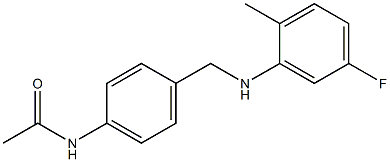 N-(4-{[(5-fluoro-2-methylphenyl)amino]methyl}phenyl)acetamide 化学構造式