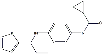 N-(4-{[1-(thiophen-2-yl)propyl]amino}phenyl)cyclopropanecarboxamide 化学構造式