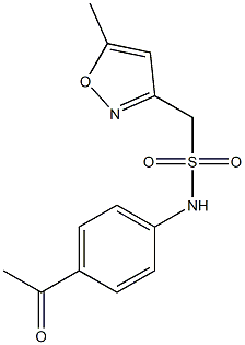 N-(4-acetylphenyl)-1-(5-methyl-1,2-oxazol-3-yl)methanesulfonamide 化学構造式
