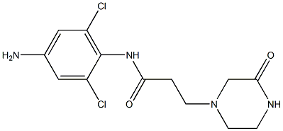 N-(4-amino-2,6-dichlorophenyl)-3-(3-oxopiperazin-1-yl)propanamide 化学構造式