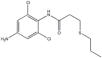 N-(4-amino-2,6-dichlorophenyl)-3-(propylsulfanyl)propanamide 化学構造式