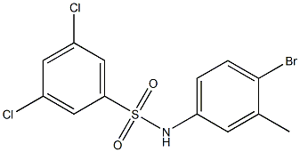 N-(4-bromo-3-methylphenyl)-3,5-dichlorobenzene-1-sulfonamide,,结构式