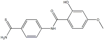N-(4-carbamothioylphenyl)-2-hydroxy-4-methoxybenzamide 化学構造式