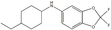 N-(4-ethylcyclohexyl)-2,2-difluoro-2H-1,3-benzodioxol-5-amine 化学構造式