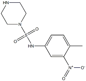 N-(4-methyl-3-nitrophenyl)piperazine-1-sulfonamide 结构式