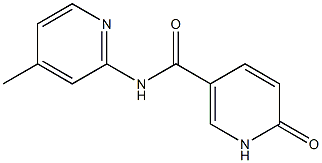 N-(4-methylpyridin-2-yl)-6-oxo-1,6-dihydropyridine-3-carboxamide,,结构式