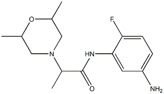 N-(5-amino-2-fluorophenyl)-2-(2,6-dimethylmorpholin-4-yl)propanamide,,结构式