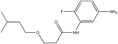 N-(5-amino-2-fluorophenyl)-3-(3-methylbutoxy)propanamide,,结构式