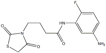 N-(5-amino-2-fluorophenyl)-4-(2,4-dioxo-1,3-thiazolidin-3-yl)butanamide,,结构式