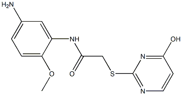N-(5-amino-2-methoxyphenyl)-2-[(4-hydroxypyrimidin-2-yl)sulfanyl]acetamide,,结构式
