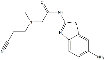 N-(6-amino-1,3-benzothiazol-2-yl)-2-[(2-cyanoethyl)(methyl)amino]acetamide 结构式