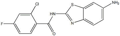N-(6-amino-1,3-benzothiazol-2-yl)-2-chloro-4-fluorobenzamide,,结构式