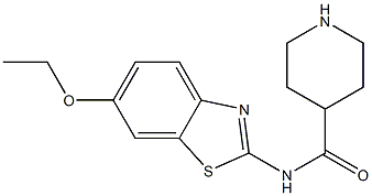 N-(6-ethoxy-1,3-benzothiazol-2-yl)piperidine-4-carboxamide,,结构式