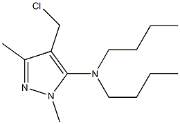 N,N-dibutyl-4-(chloromethyl)-1,3-dimethyl-1H-pyrazol-5-amine,,结构式