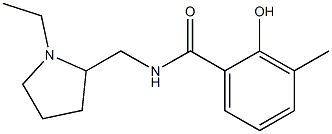 N-[(1-ethylpyrrolidin-2-yl)methyl]-2-hydroxy-3-methylbenzamide 化学構造式