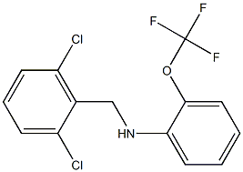 N-[(2,6-dichlorophenyl)methyl]-2-(trifluoromethoxy)aniline Struktur