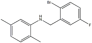 N-[(2-bromo-5-fluorophenyl)methyl]-2,5-dimethylaniline Struktur