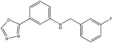 N-[(3-fluorophenyl)methyl]-3-(1,3,4-oxadiazol-2-yl)aniline,,结构式