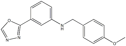 N-[(4-methoxyphenyl)methyl]-3-(1,3,4-oxadiazol-2-yl)aniline Struktur