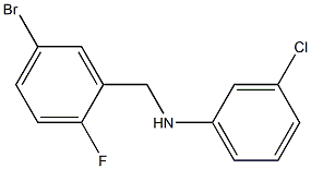 N-[(5-bromo-2-fluorophenyl)methyl]-3-chloroaniline 化学構造式