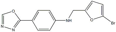 N-[(5-bromofuran-2-yl)methyl]-4-(1,3,4-oxadiazol-2-yl)aniline 化学構造式