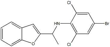 N-[1-(1-benzofuran-2-yl)ethyl]-4-bromo-2,6-dichloroaniline Struktur