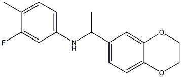 N-[1-(2,3-dihydro-1,4-benzodioxin-6-yl)ethyl]-3-fluoro-4-methylaniline Struktur