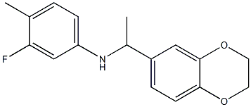 N-[1-(2,3-dihydro-1,4-benzodioxin-6-yl)ethyl]-3-fluoro-4-methylaniline,,结构式